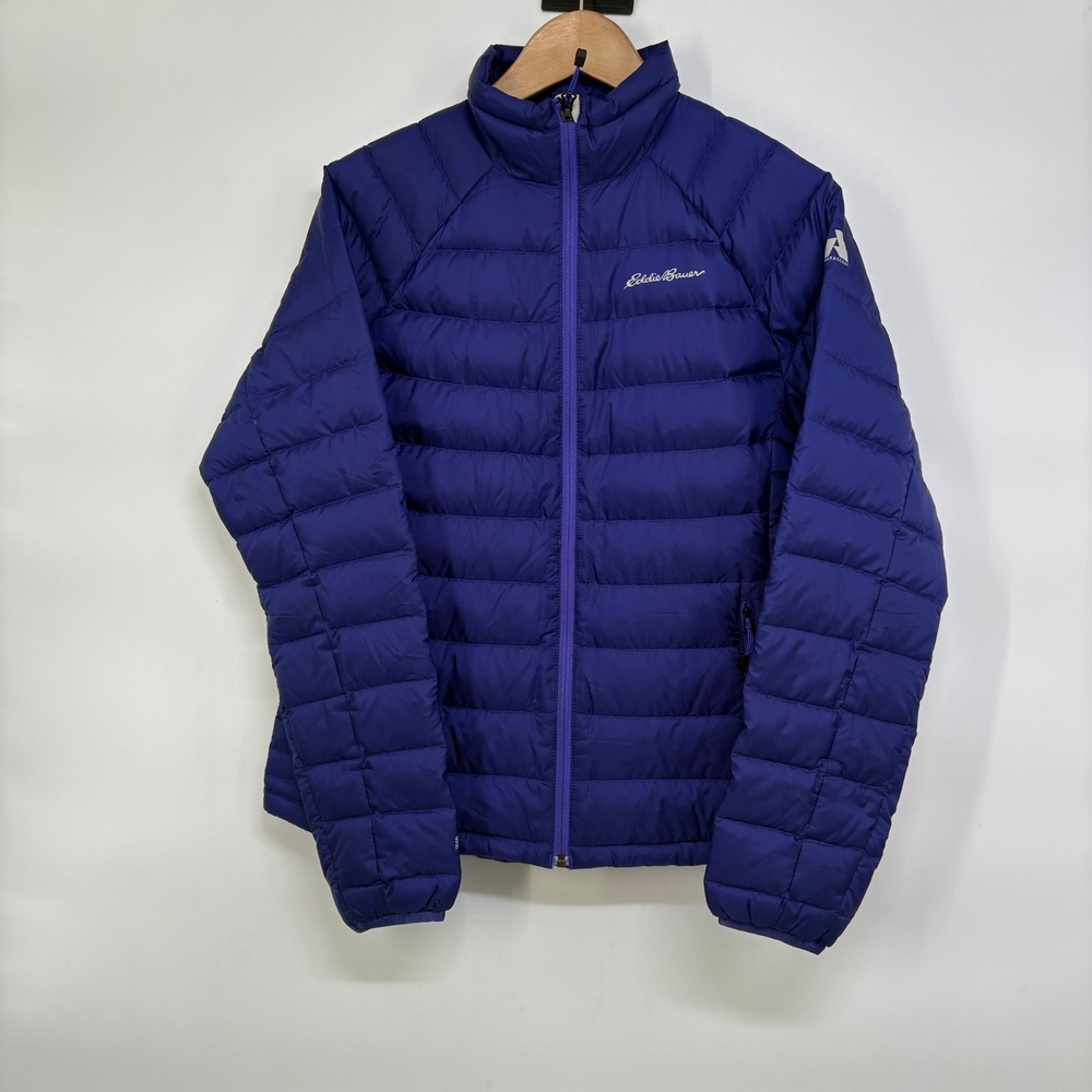 Eddie Bauer First Ascent Women M Purple Goose Down Quilted Puffer Jacket Zip